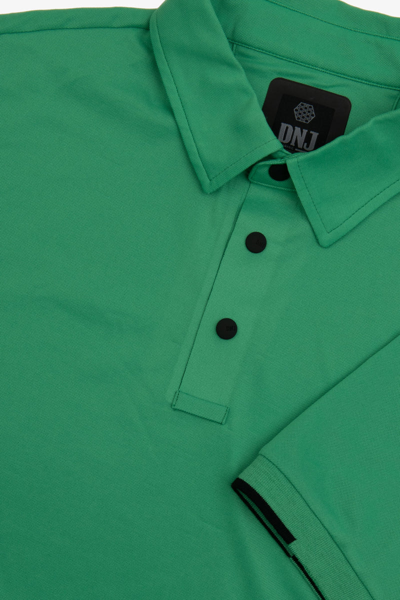 Polo tecnica con bottoni verde DNJ-Dan John