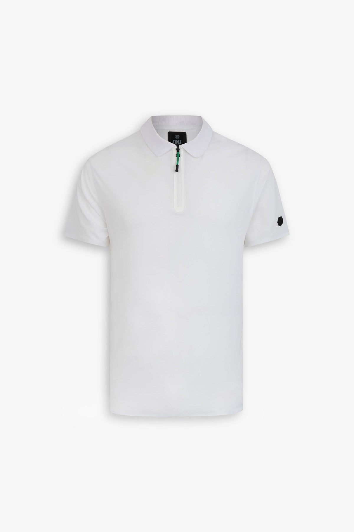 Polo tecnica con zip bianca DNJ-Dan John