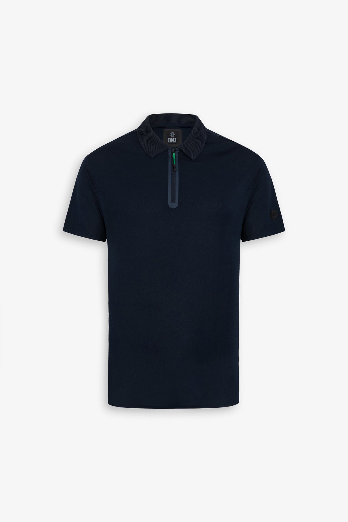 Polo tecnica con zip blu DNJ-Dan John