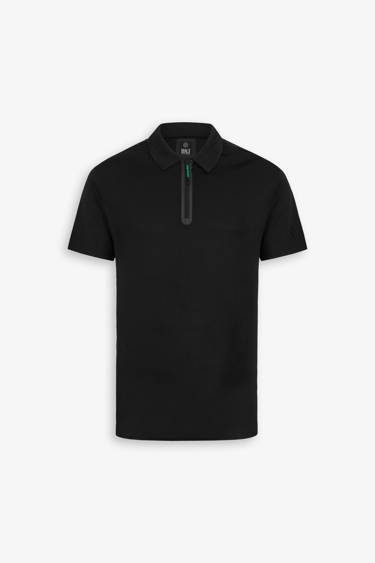 Polo tecnica con zip nero DNJ-Dan John