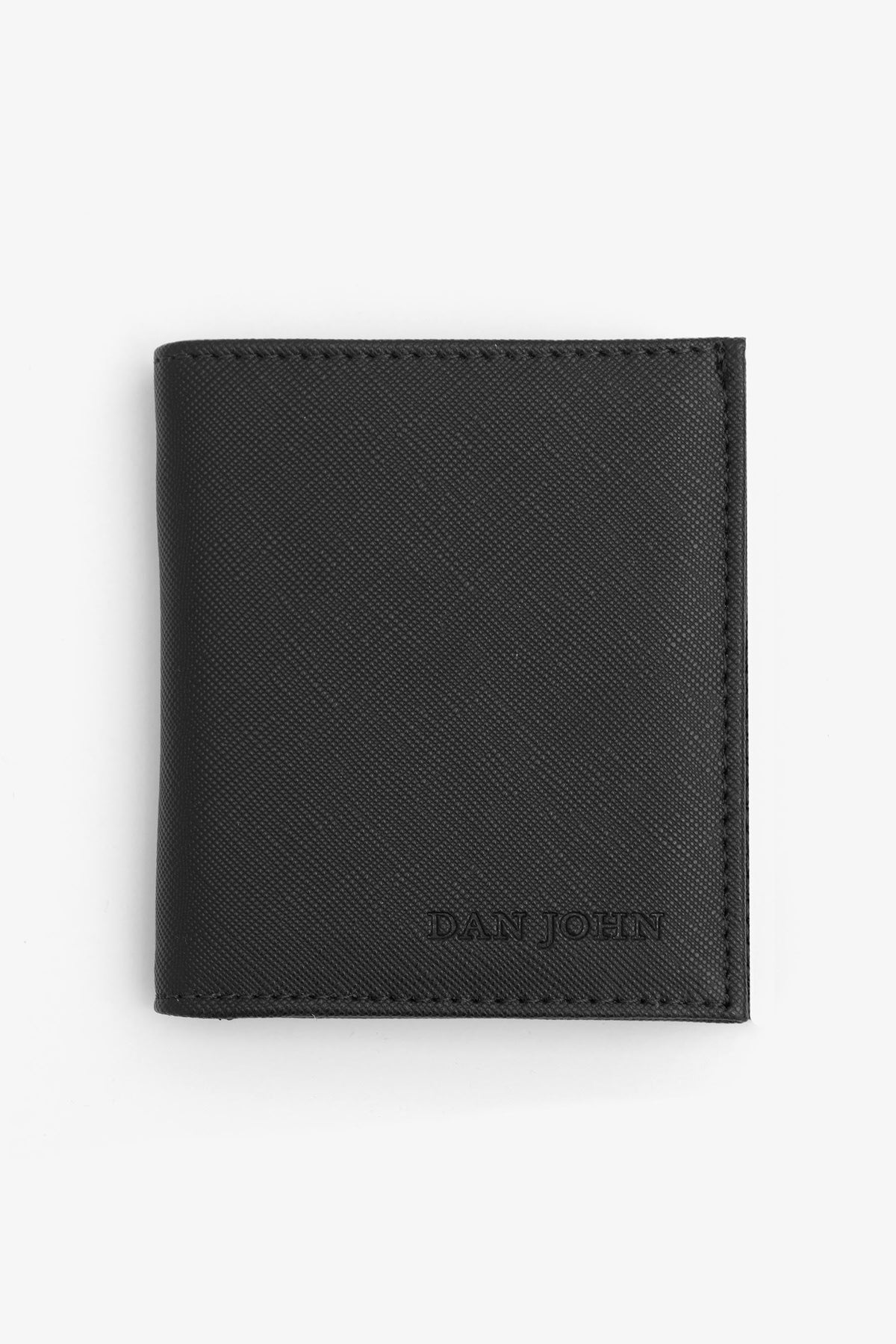 Portafoglio in saffiano nero-Dan John