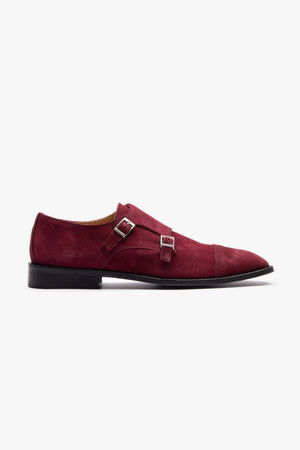 Scarpa doppia fibbia scamosciata bordeaux-Dan John