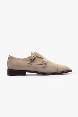 Scarpa doppia fibbia scamosciata taupe-Dan John