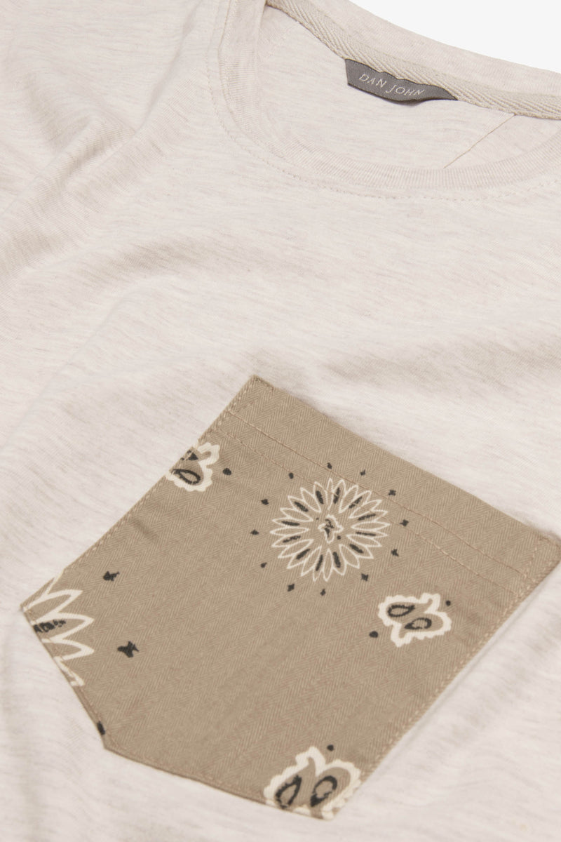 T-shirt girocollo con taschino fantasia corda-Dan John