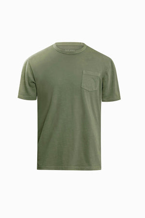 T-shirt girocollo con taschino verde-Dan John