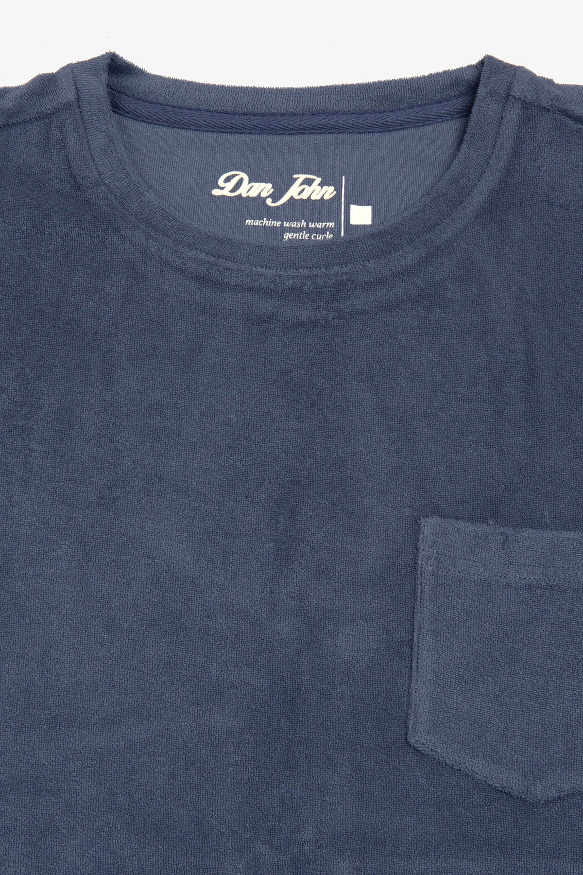 T-shirt girocollo effetto spugna indaco-Dan John