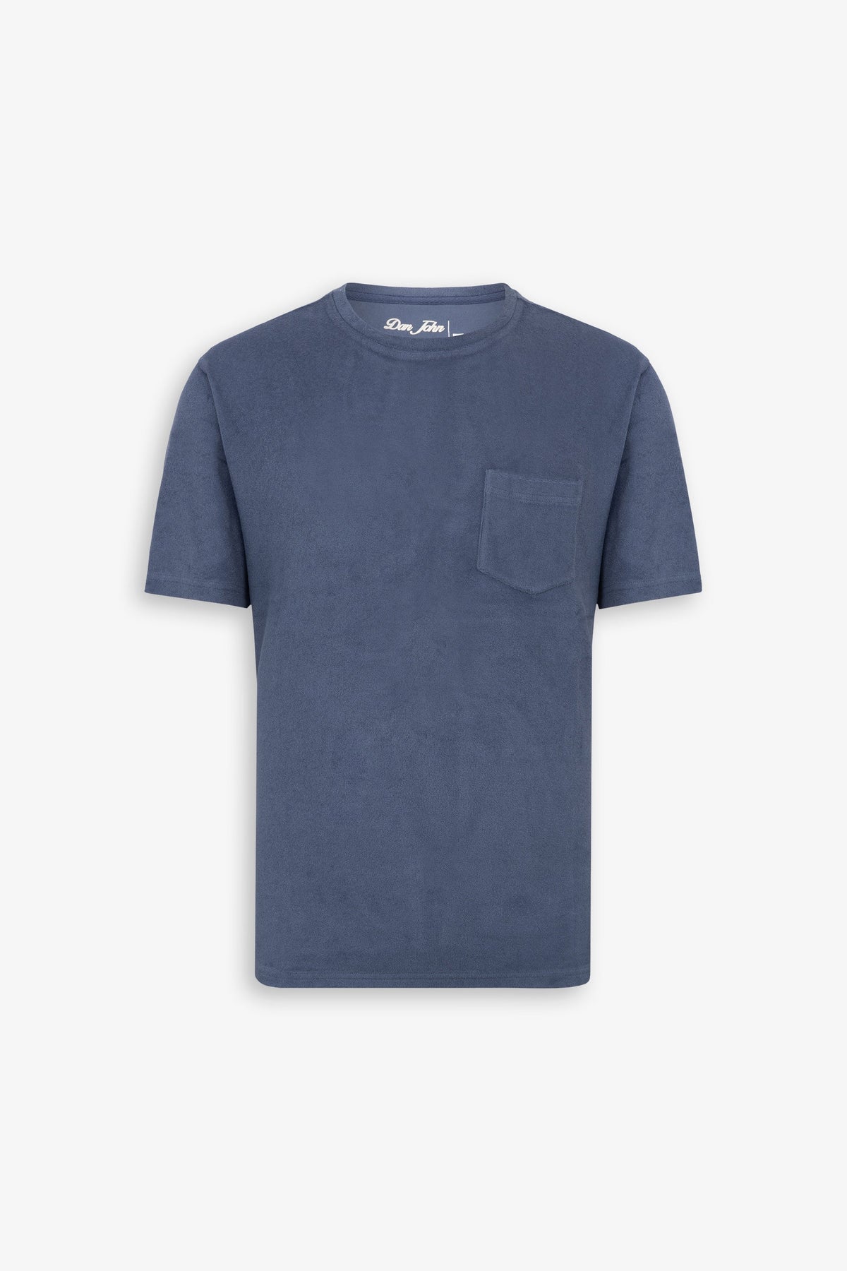 T-shirt girocollo effetto spugna indaco-Dan John