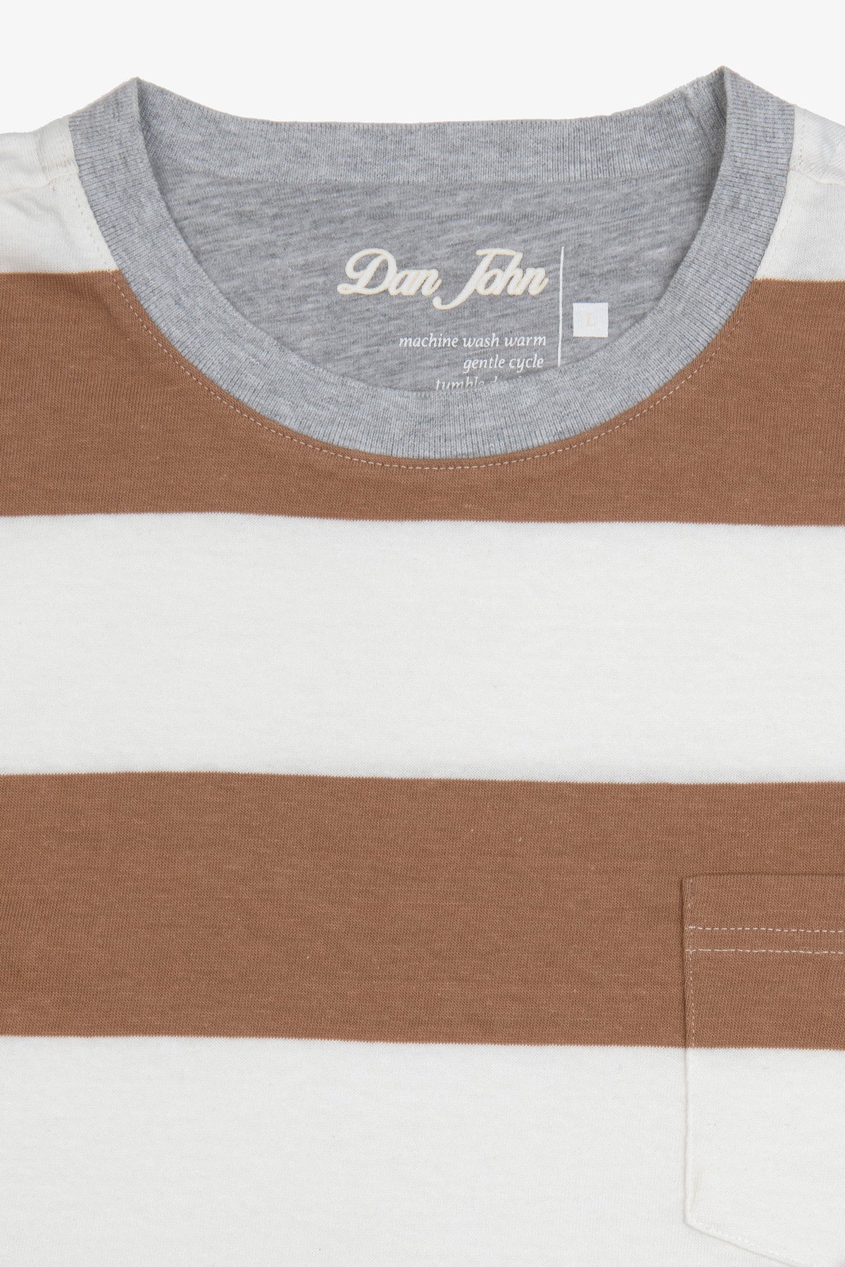 T-shirt in maglia a righe biscotto-Dan John