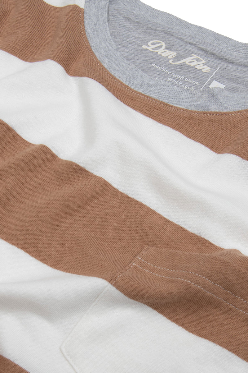 T-shirt in maglia a righe biscotto-Dan John