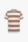 T-shirt in maglia a righe biscotto-Dan John