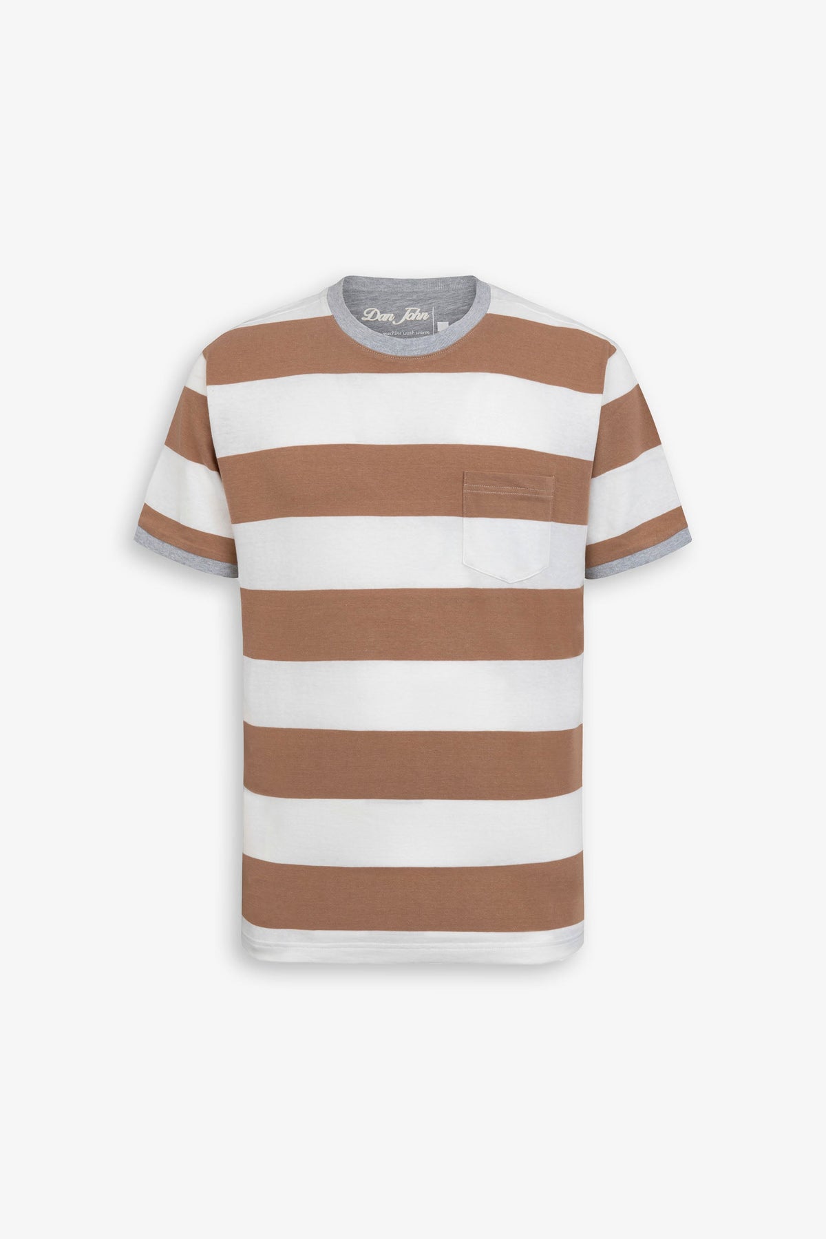 T-shirt in maglia a righe biscotto-Dan John