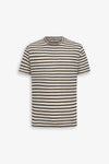 T-shirt in maglia a righe ecru-Dan John