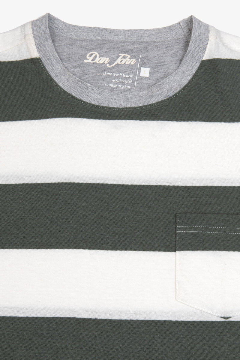 T-shirt in maglia a righe malva-Dan John