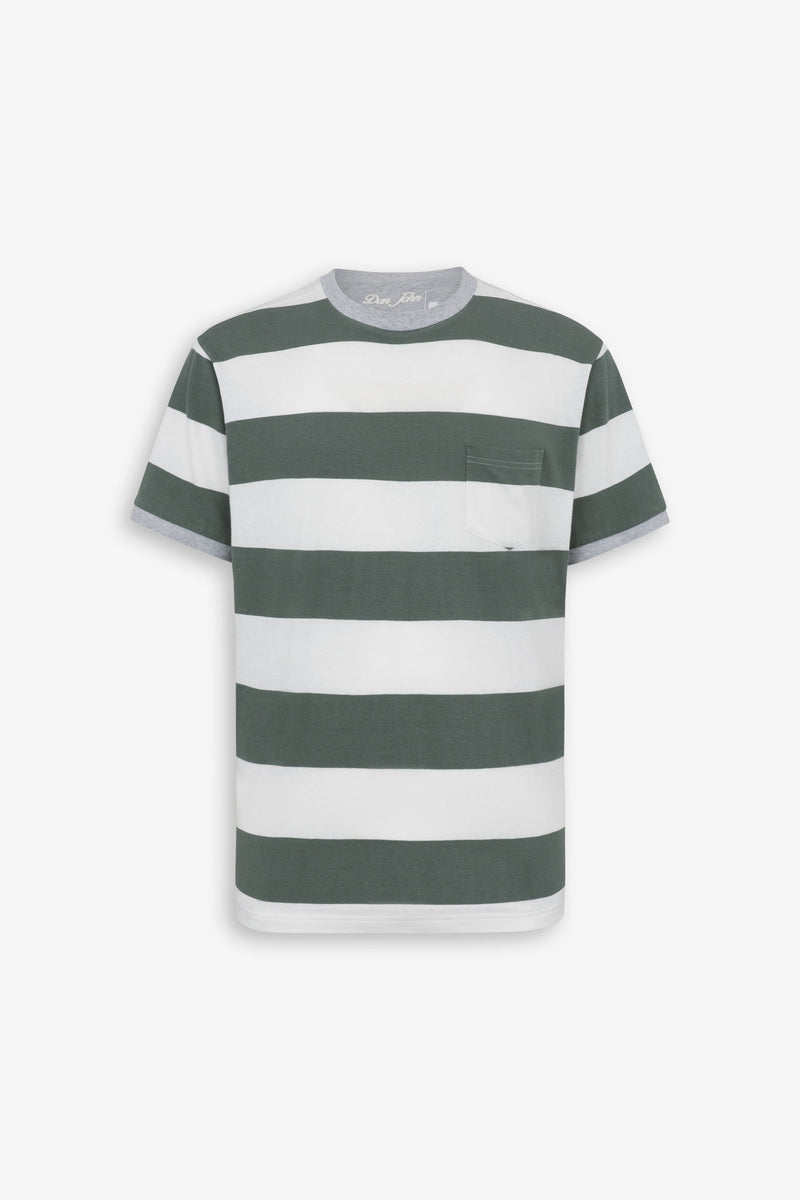 T-shirt in maglia a righe malva-Dan John