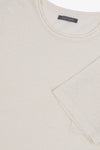 T-shirt in maglia misto lino con taschino papiro-Dan John