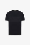 T-shirt in maglia riga piazzata nera-Dan John