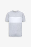 T-shirt in maglia riga piazzata polvere-Dan John