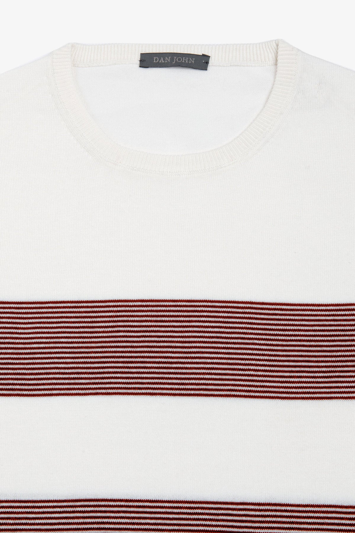 T-shirt in maglia righe piazzate melanzana-Dan John