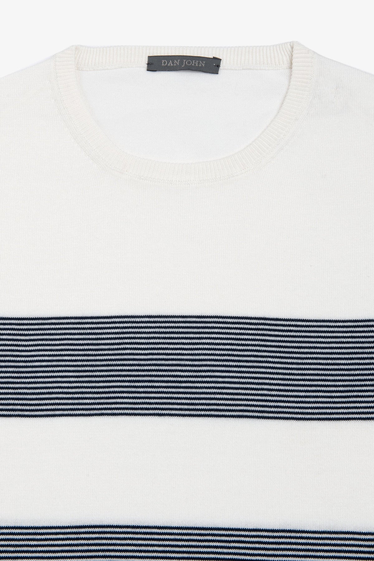 T-shirt in maglia righe piazzate navy-Dan John