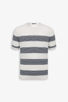 T-shirt in maglia righe piazzate navy-Dan John
