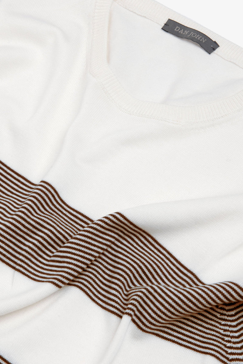 T-shirt in maglia righe piazzate terra-Dan John