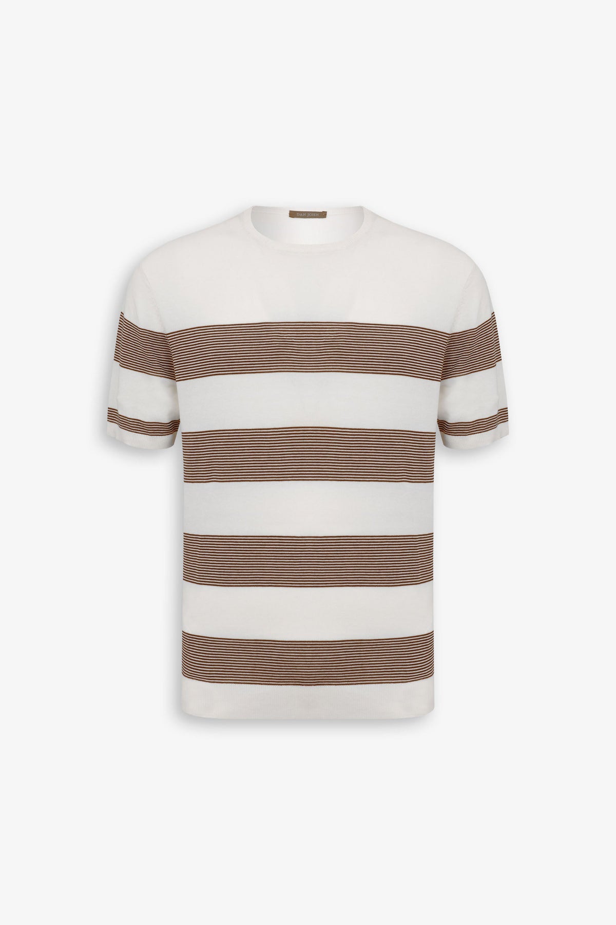 T-shirt in maglia righe piazzate terra-Dan John