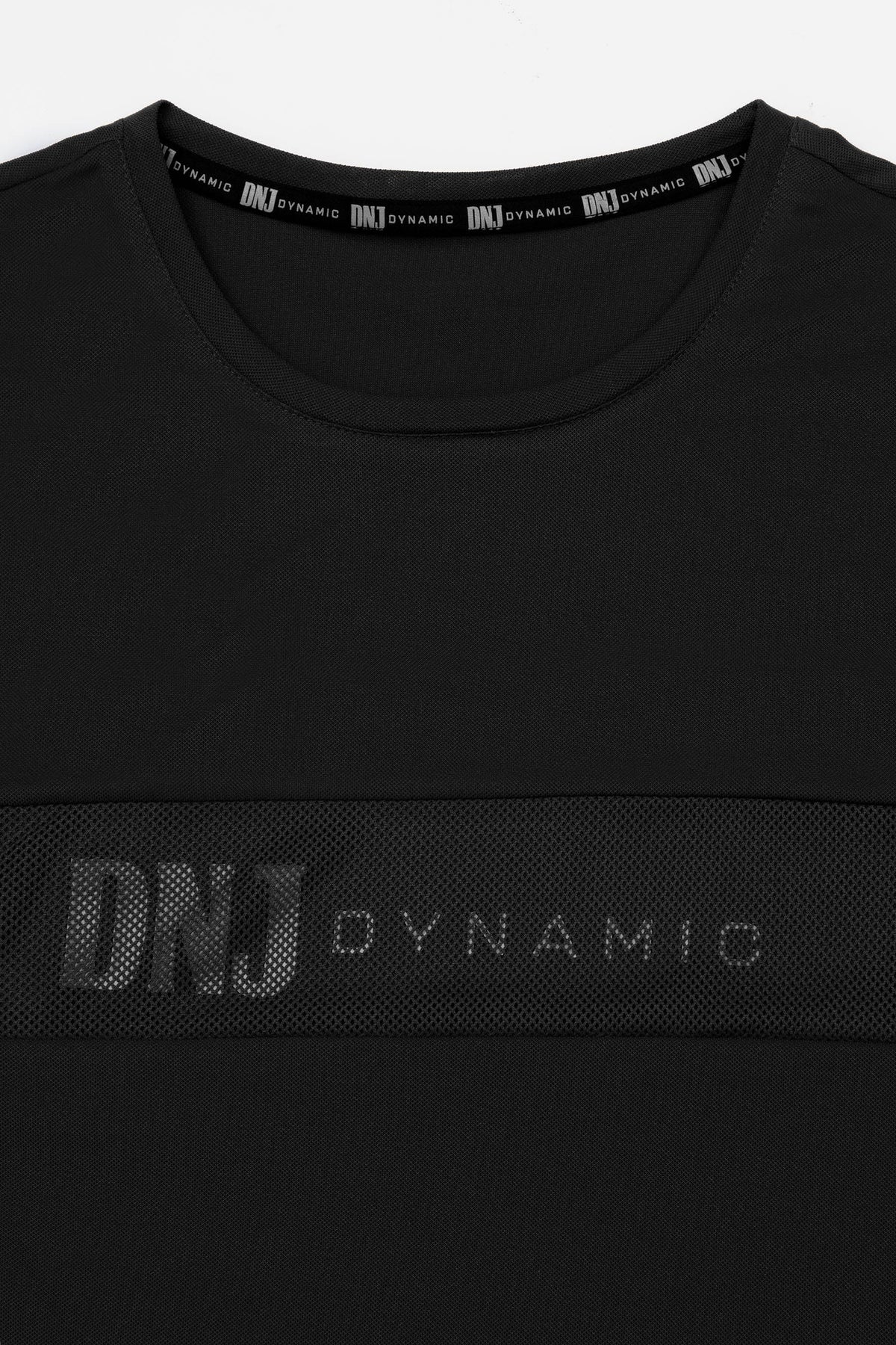 T-shirt inserto rete con logo nero DNJ-Dan John