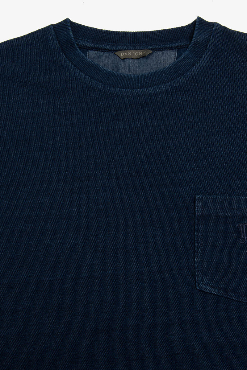 T-shirt piquet di cotone denim-Dan John