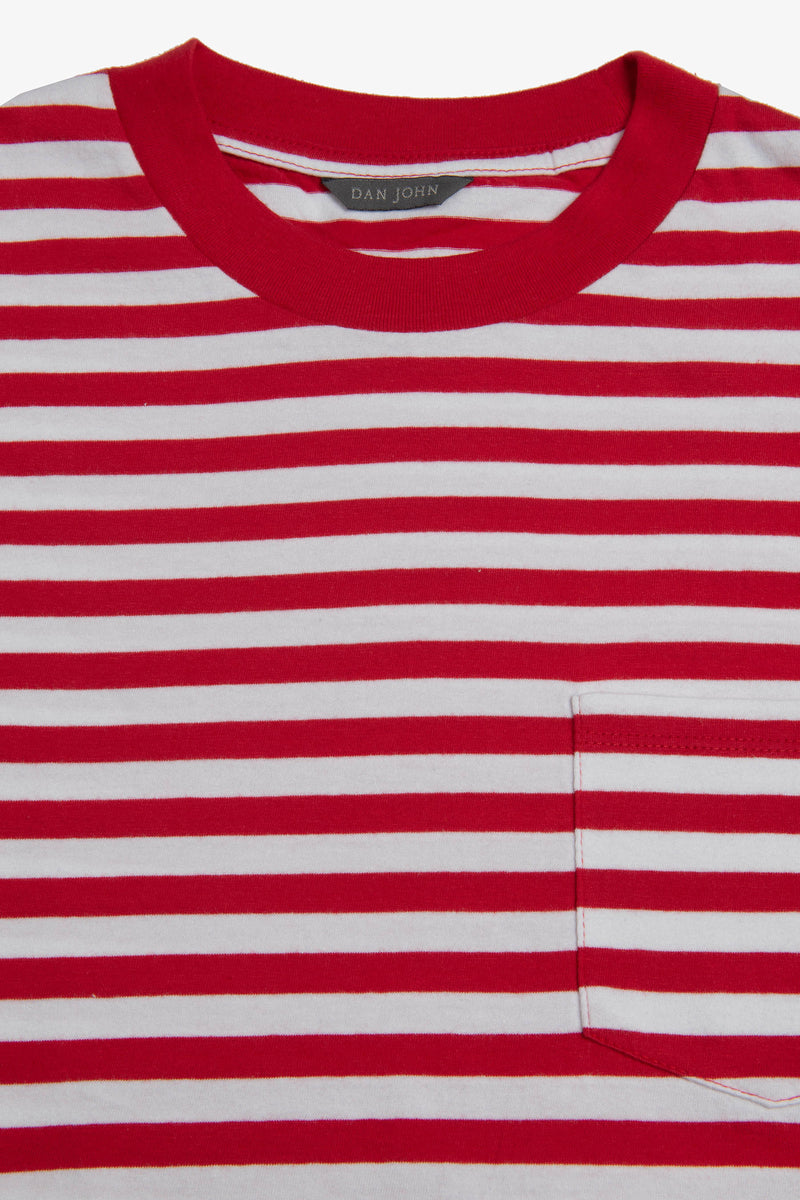 T-shirt rigata rosso-Dan John