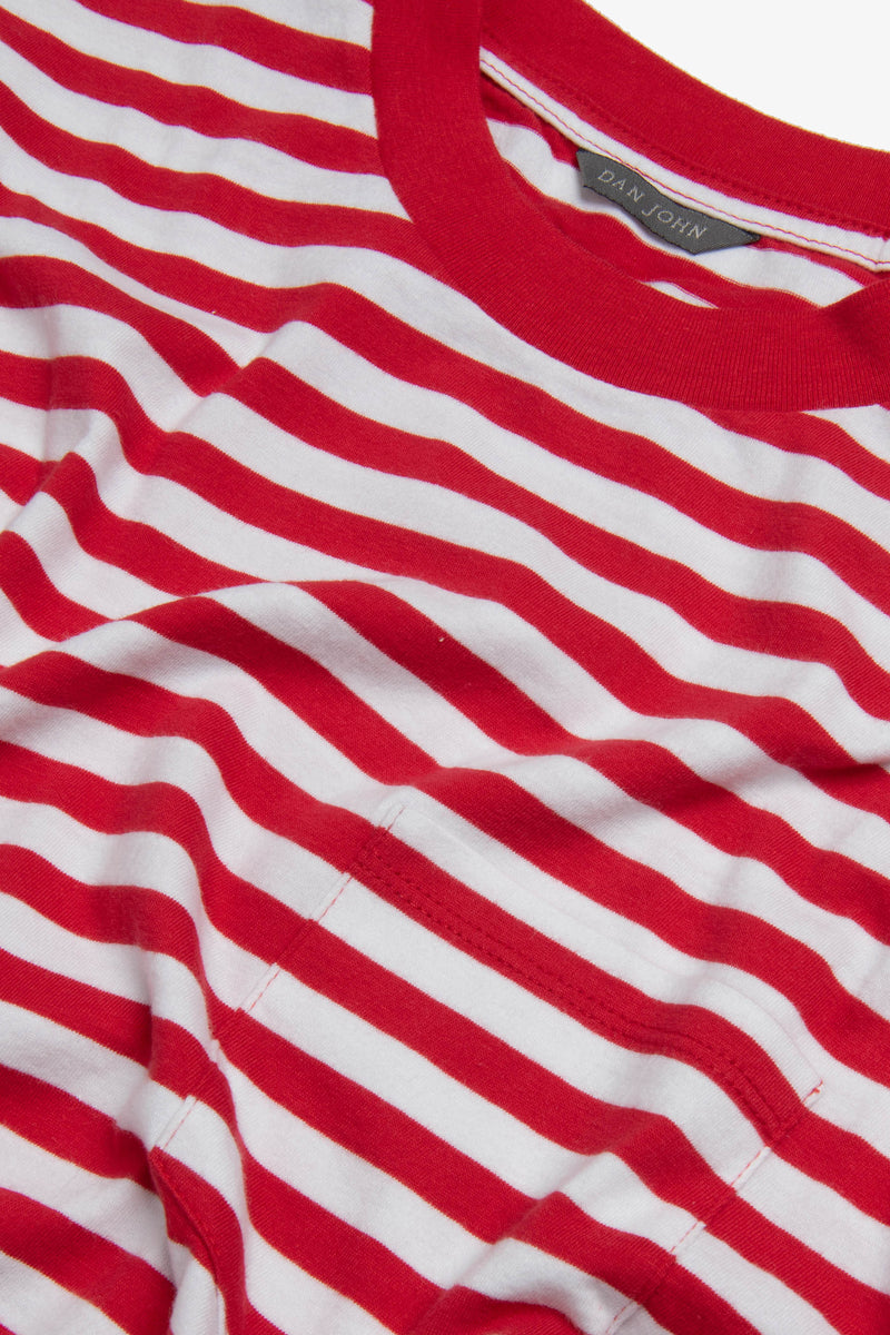 T-shirt rigata rosso-Dan John