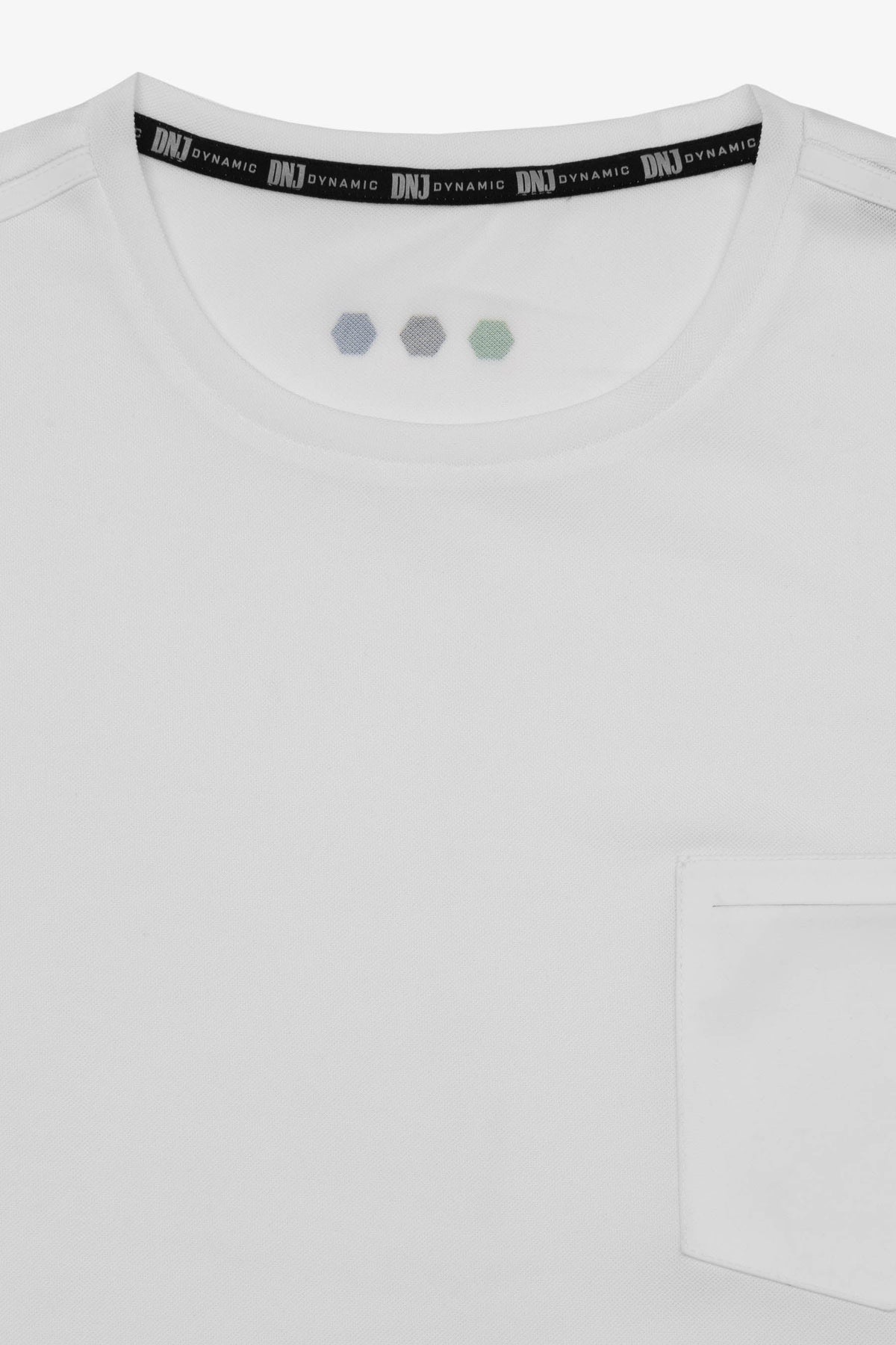 T-shirt tecnica con taschino DNJ bianca-Dan John