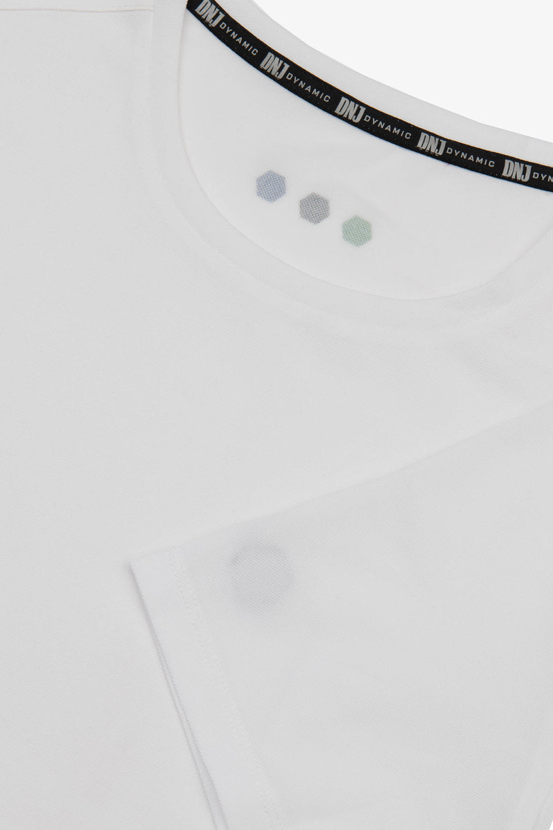 T-shirt tecnica con taschino DNJ bianca-Dan John