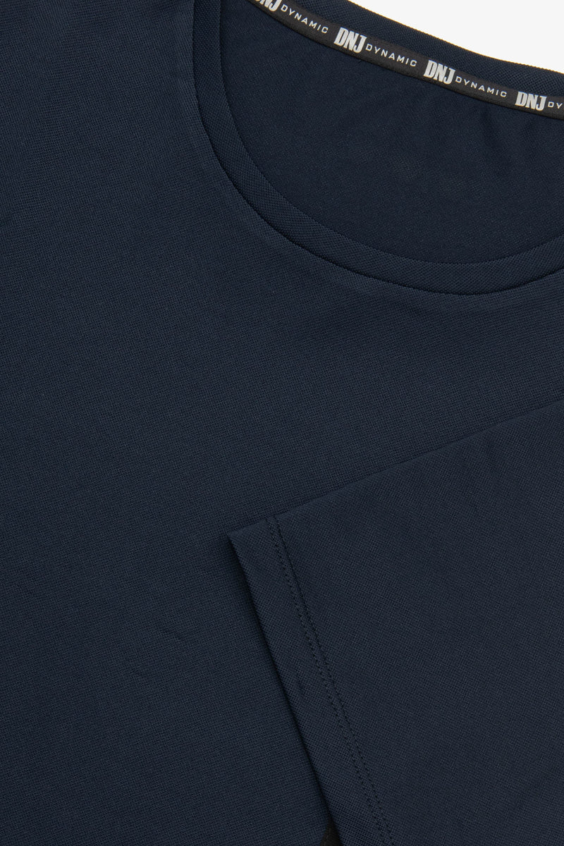 T-shirt tecnica con taschino DNJ blu-Dan John