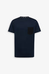 T-shirt tecnica con taschino DNJ blu-Dan John