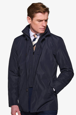 Trench con pettorina navy-Dan John