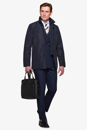 Trench con pettorina navy-Dan John