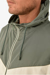 Wind jacket con cappuccio bicolore malva-Dan John