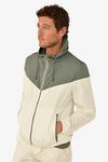 Wind jacket con cappuccio bicolore malva-Dan John