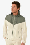 Wind jacket con cappuccio bicolore malva-Dan John