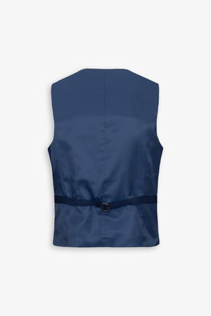 Avion blue flannel effect pinstripe waistcoat
