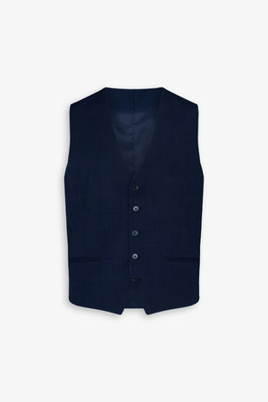 Avion blue flannel effect pinstripe waistcoat
