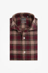 Camicia in flanella check slim bordeaux-Dan John