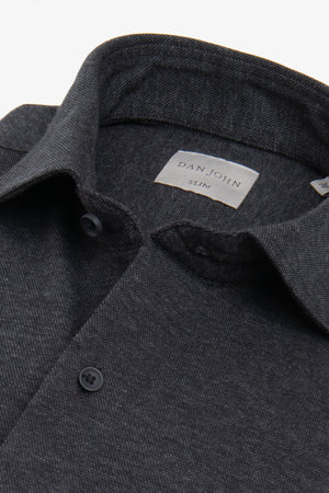 Charcoal melange jersey shirt