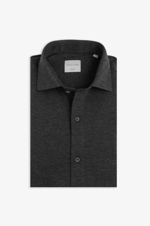 Charcoal melange jersey shirt