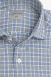 Camicia in flanella check bicolor celeste-Dan John