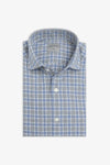 Camicia in flanella check bicolor celeste-Dan John