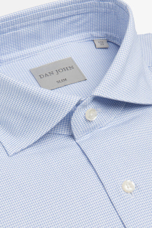 Camicia macro armaturata celeste-Dan John