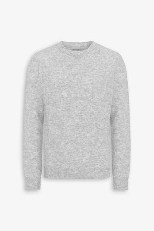 Pull ras du cou en lambswool gris clair