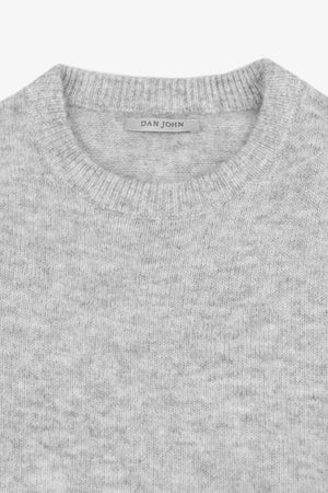 Pull ras du cou en lambswool gris clair