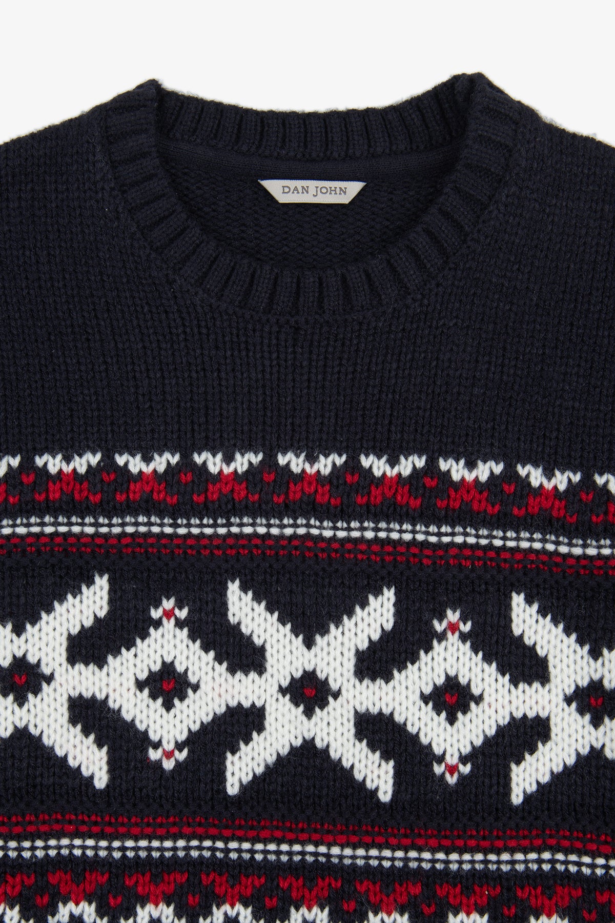 Maglia girocollo jacquard Christmas blu-Dan John